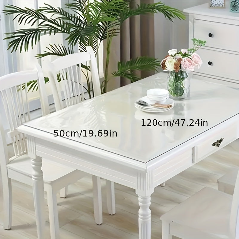 1pc PVC Square Tablecloth Table Protector Clear Plastic Table Protector Cover