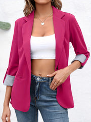  Blazer Open Front Lapel Collar Work Office Blazer
