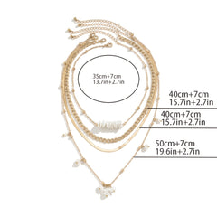 4pcs Irregular Pearl Tassel Decorative Necklace Set