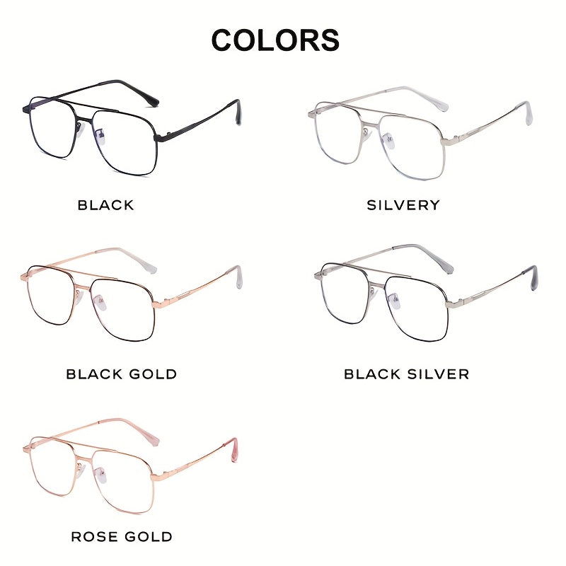 Retro Double Beam Men's Anti Light Business Glasses