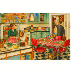 1950s Retro Kitchen Diamond Painting Kit Mid Century Modern DIY Craft