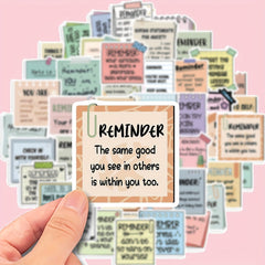 50pcs Inspirational Vinyl Stickers - Self Affirmation & Encouragement Decals