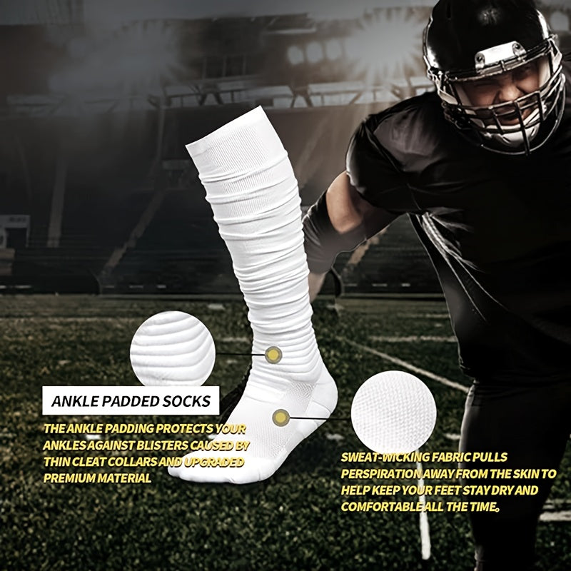 4 Pairs Extra Long Football Socks for Men & Boys