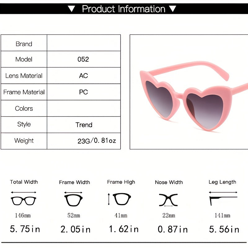 Heart Sunglasses Love Theme Photo Booth Props Glasses Beach Party UV400
