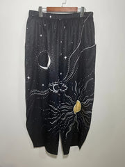  Sun & Moon Print Wide Leg Trousers