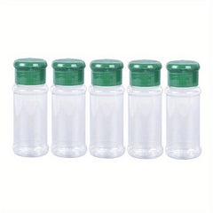 5pcs Spice Shakers Plastic Seasoning Jar, Creative Design, Salt Pepper Storage