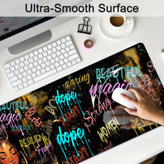 XL Mouse Pad 31.5x11.8" Non-Slip Rubber Keyboard Pad Coasters Set 3mm Thick