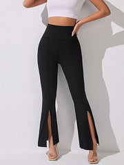  Wide Waistband Solid Trousers