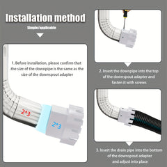 Upgrade Your Rain Gutter System w/ 1pc Downspout Adapter Drain Fittings