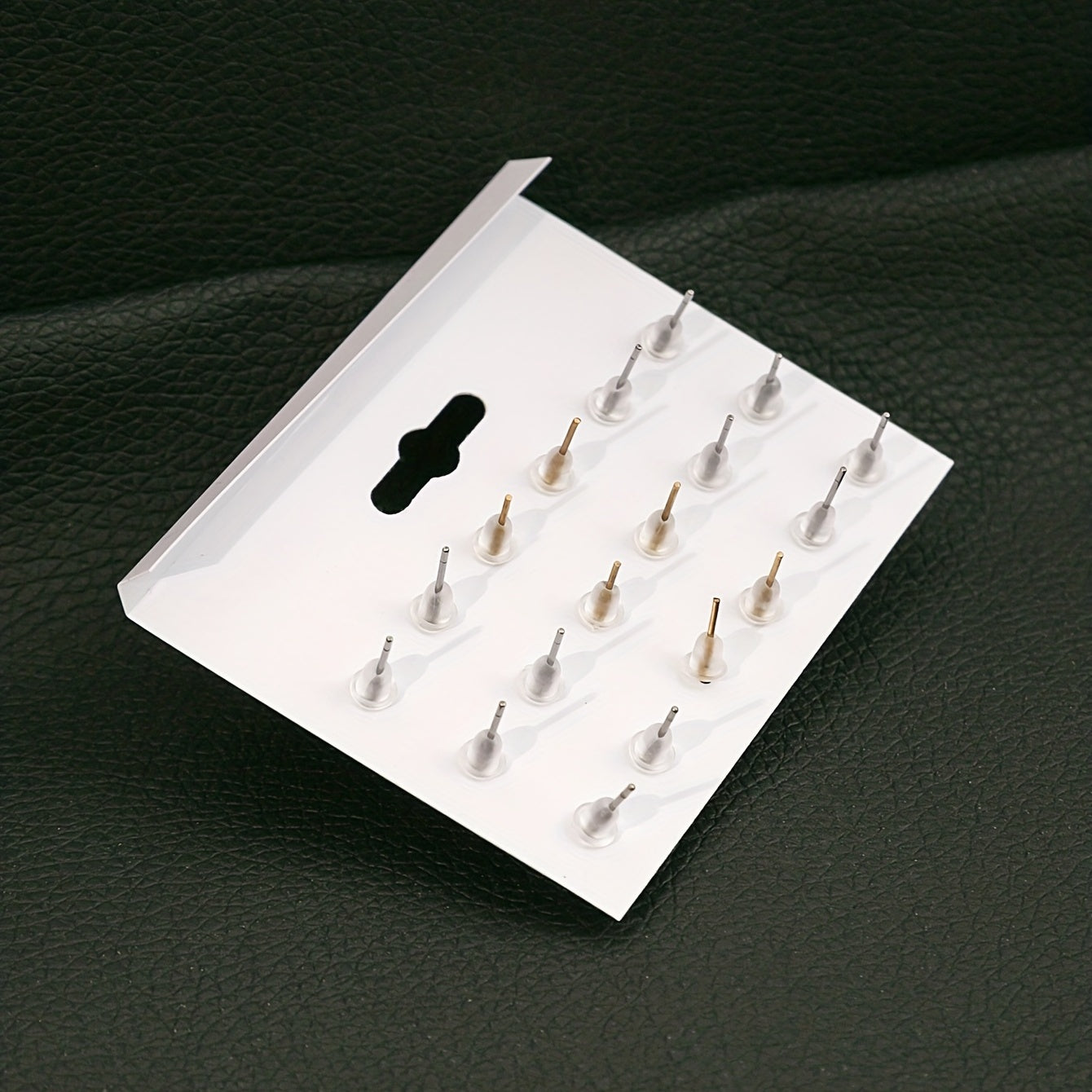 9 Pairs Round Faux Pearl Stud Earrings Set Silver Plated