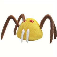 6in Spider Plush Toy Yellow Body Brown Legs