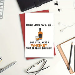 Funny Whiskey Birthday Card for Him 50-90th Bday