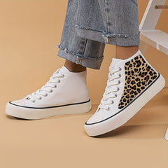 Leopard Pattern High Top Skates Shoes for Women