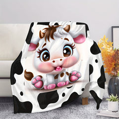 Cow Print Blanket Small Throw Blanket Car Travel Blanket