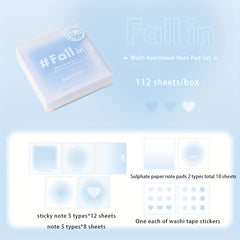 Functional Sticky Note Book Gradient Diary Set