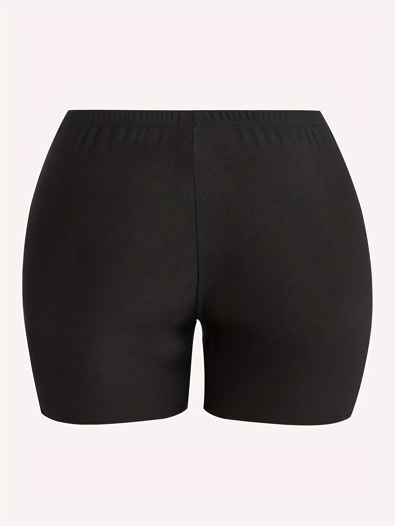 Sporty Plus Size Cow & Letter Print Slim Fit Legging Shorts
