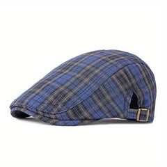 Checkered Light Thin Duckbill Hat Khaki Green Plaid Pullover Unisex Dad Hat
