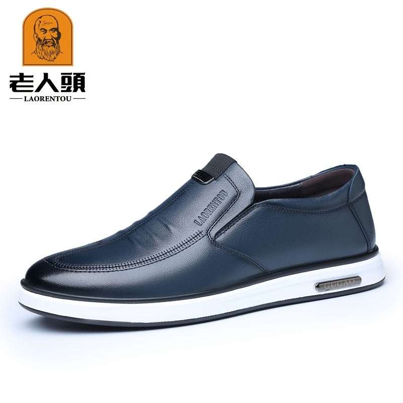 LAORENTOU Men's Leather Slip On Oxfords