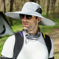 Men's Large Brim Bucket Hat Sun Protection Outdoor Activities