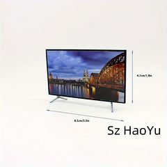 1:12 Scale Plastic Mini TV Model with Stand for Dollhouse Renovation