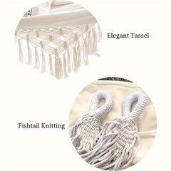 Tassel Hammock Outdoor Camping Folding Woven Canvas Swing