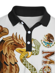 Eagle Snake Pattern Men's Short Sleeve Shirt