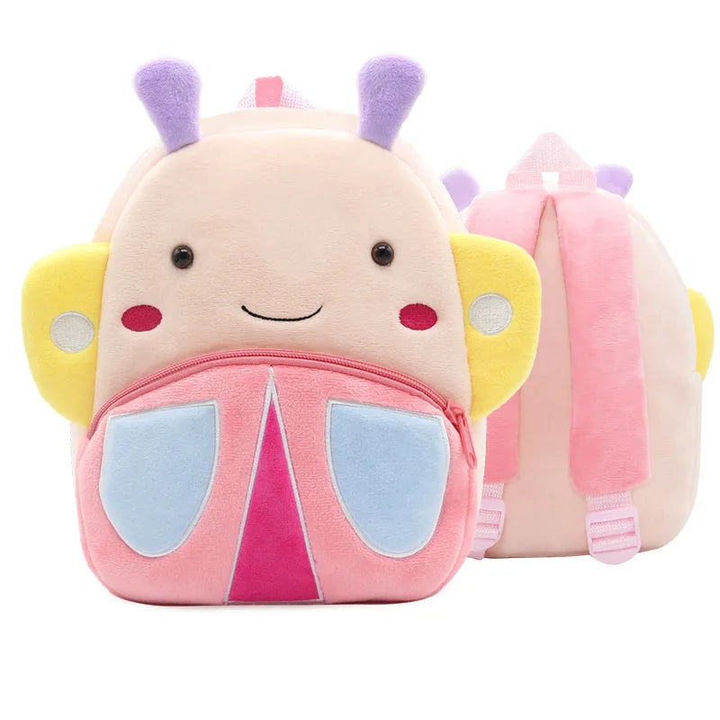 3D Cartoon Print Plush Kid Backpack School Bags Boys Girls