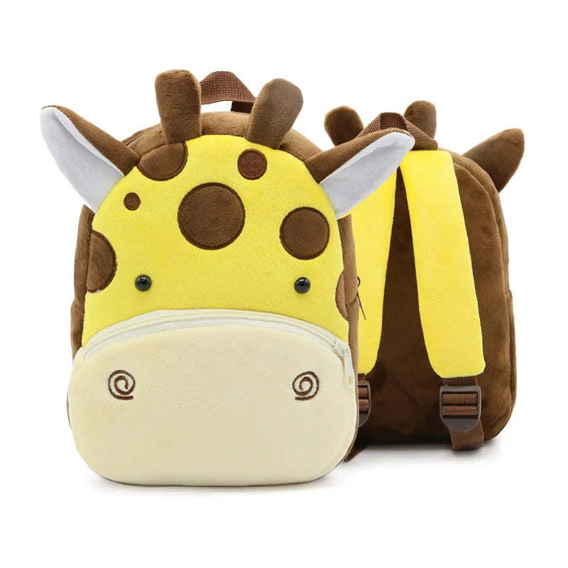 3D Cartoon Print Plush Kid Backpack School Bags Boys Girls