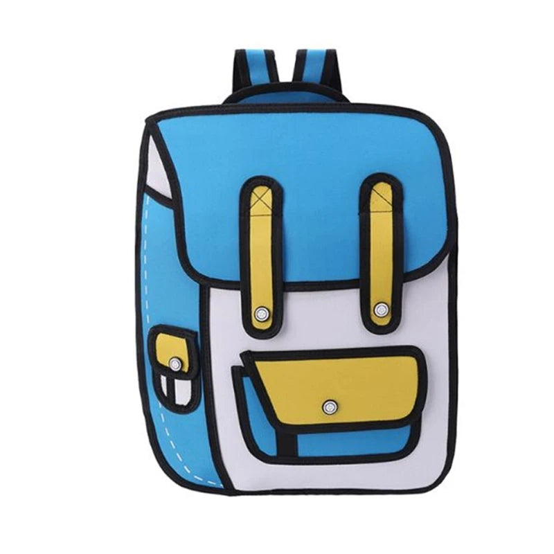 3D Jump Style 2D Drawing Backpack Shoulder Bag