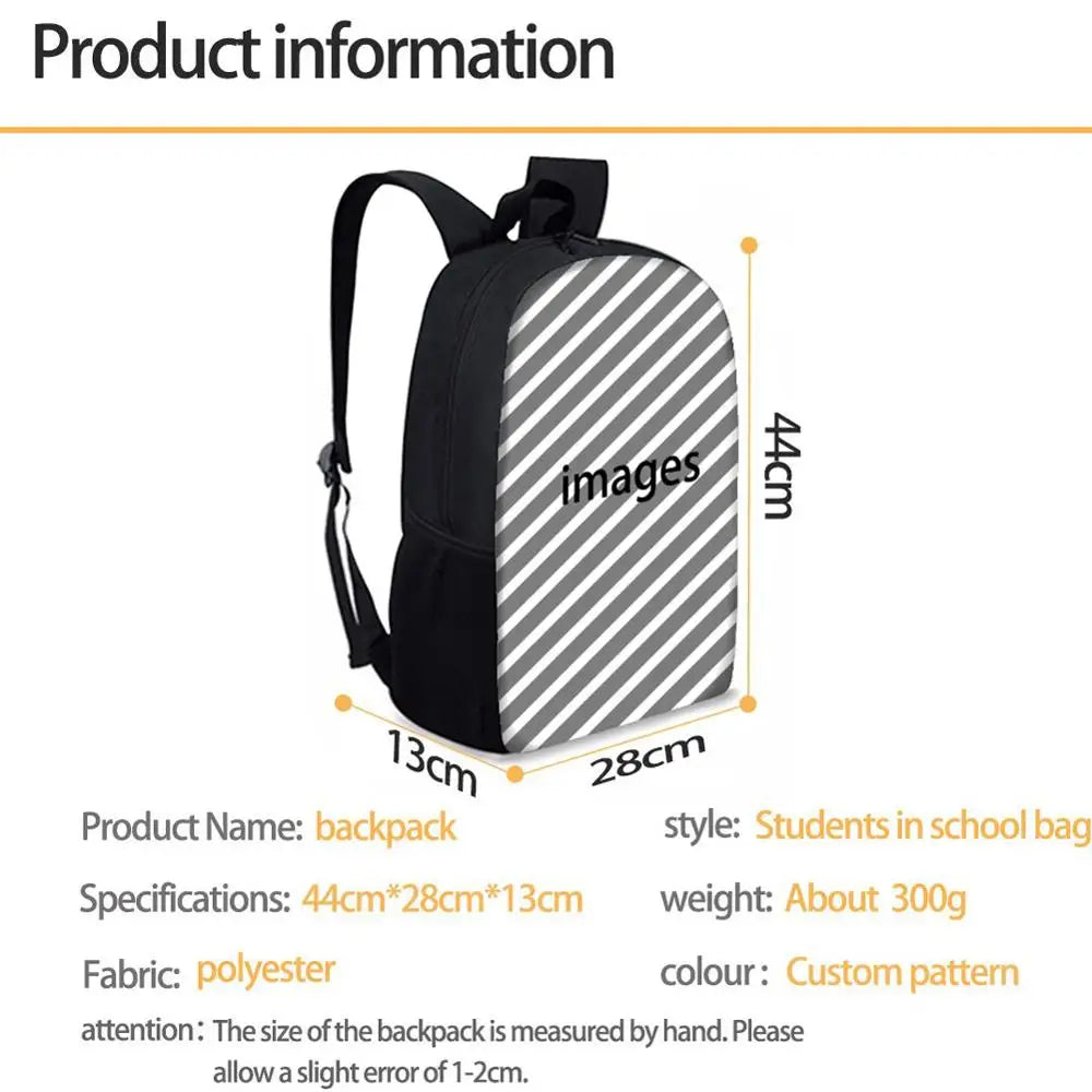 3D Wolf Print Schoolbags for Boys Girls Primary Student Bookbags Kids School Bag