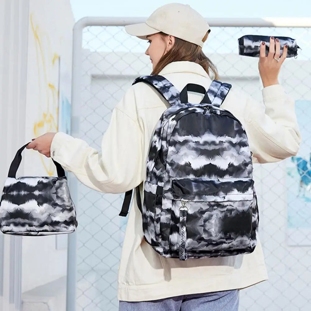Student Backpack Ink Print Backpack with Charging Port