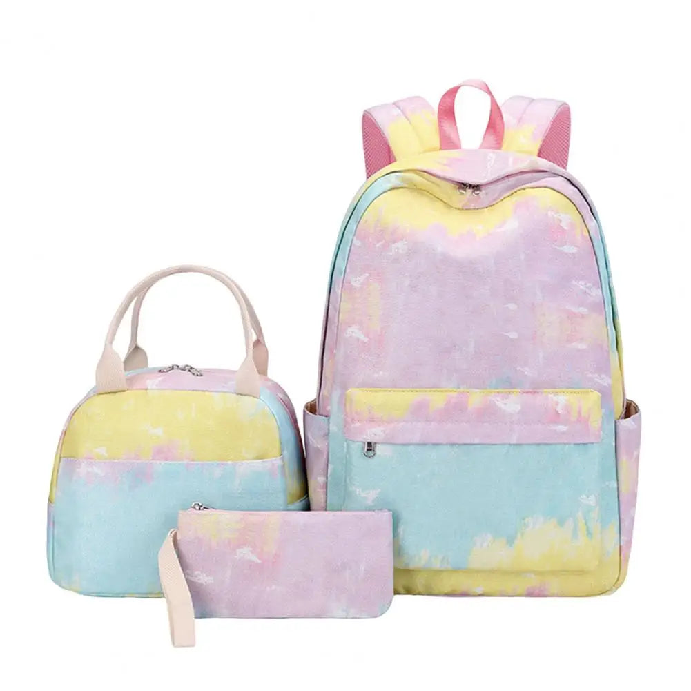 3Pcs/Set Starry Print Waterproof Student Backpack Girls School Bag