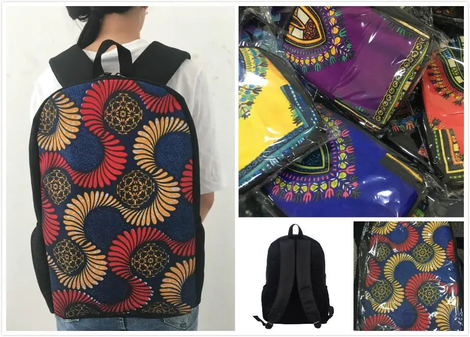 3Pcs Girls School Bags Set, Back To School Backpack, African American Art