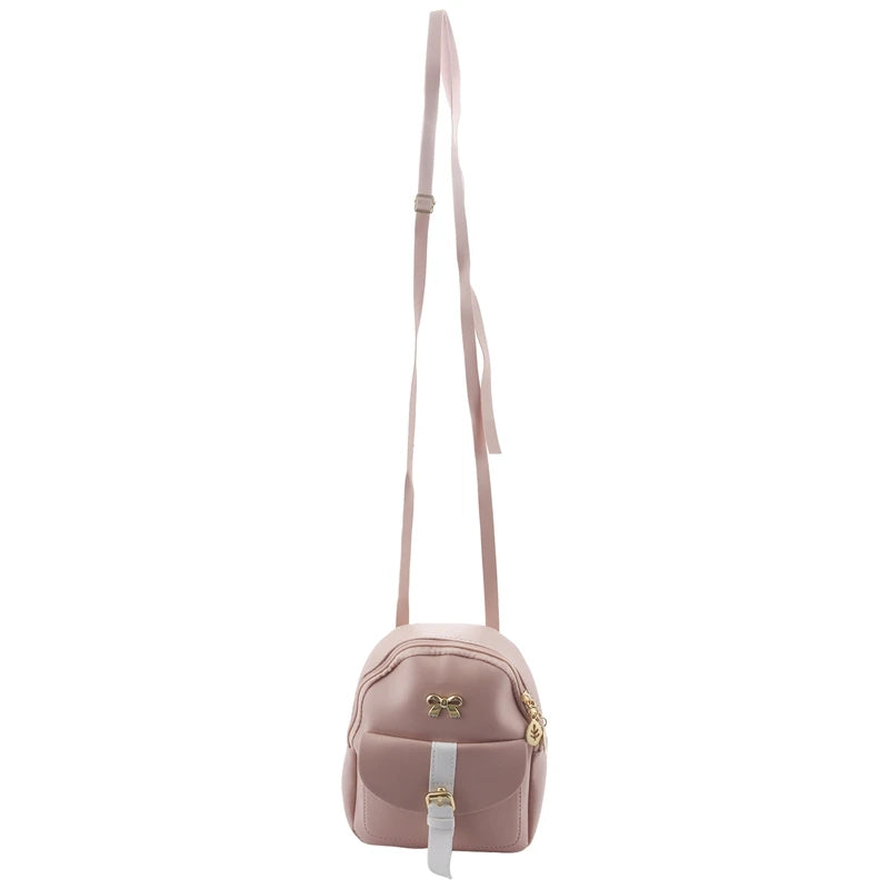 3X Mini Backpack Small Diagonal Bag Leather Bow Ladies Wallet