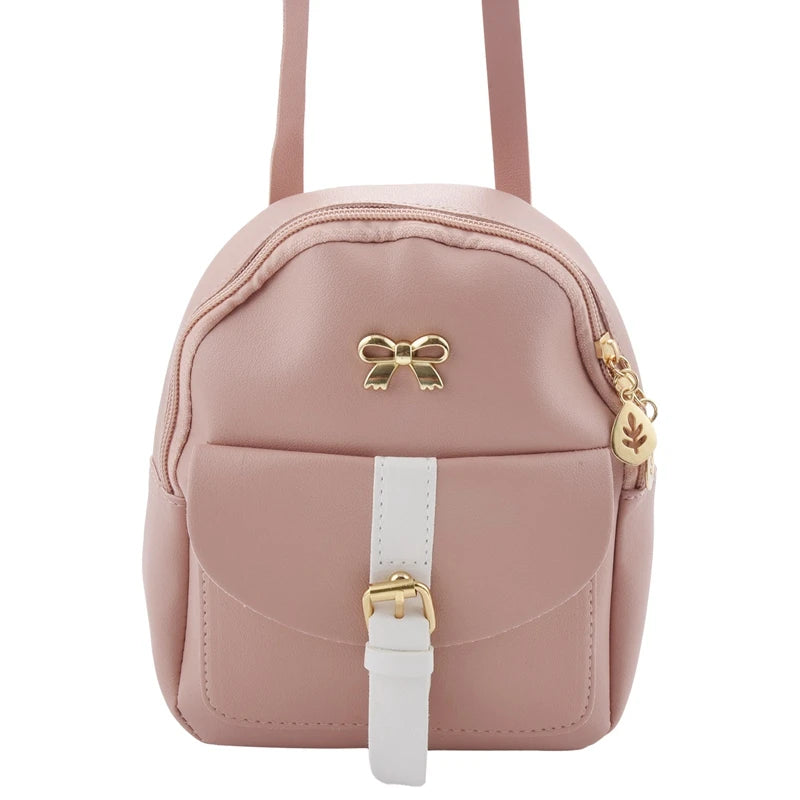 3X Mini Backpack Small Diagonal Bag Leather Bow Ladies Wallet