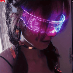 2pcs Halloween Future Tech Sense Bar Flashing Charging Colorful Glasses