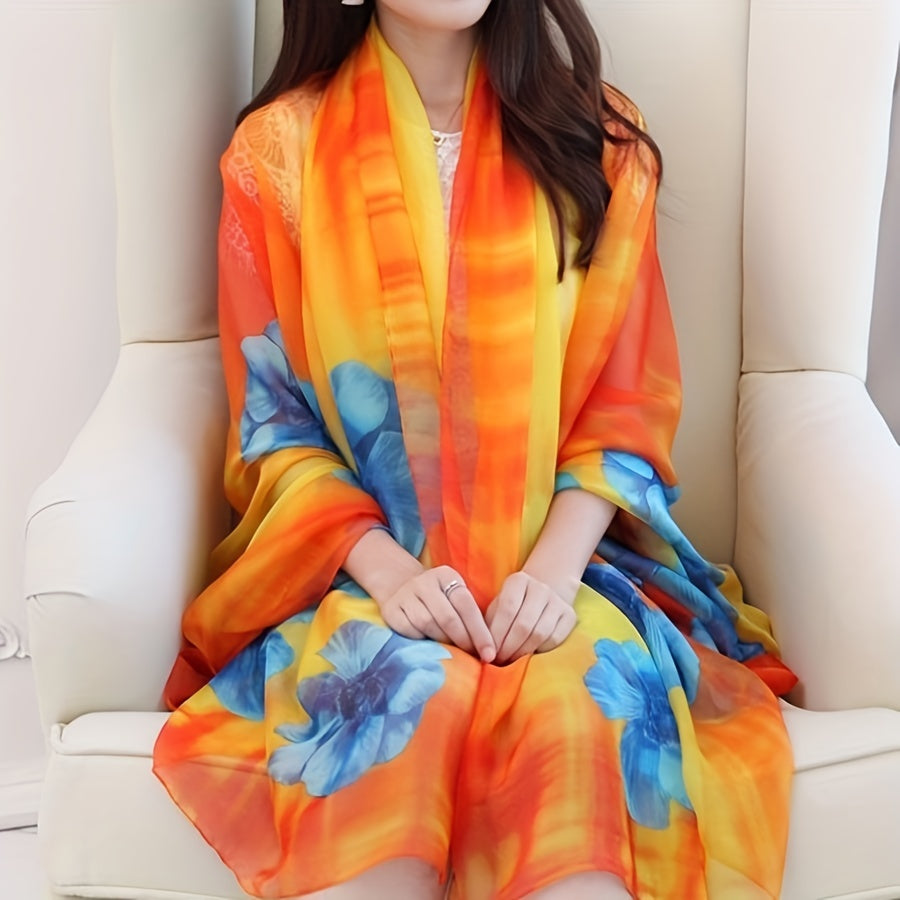 Printed Lightweight Sunscreen Shawl for Women