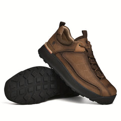Men's Leather Platform Sneakers Soft Sole Walking Shoes