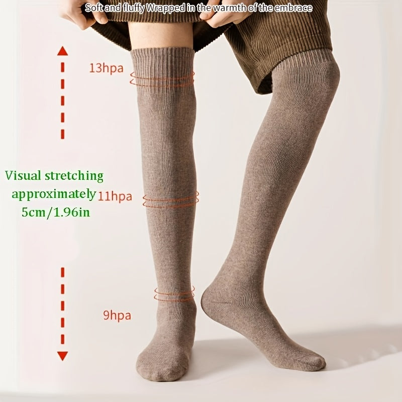 Men's Over the Knee Winter Woolen Socks Thick Warm Breathable Sweat-absorbing