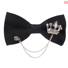 Metal Decor Bow Tie Uniform Bowtie Party Accessories For Women