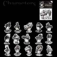 30 Sheets Retro Characters DIY Decoration Stickers - 6 Styles