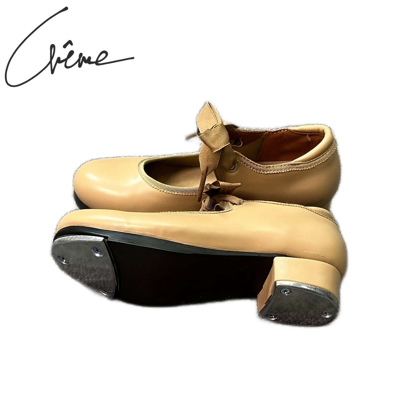 Women's Backless Tap Dance Shoes Soft Leather Dance Shoes with Bowknot