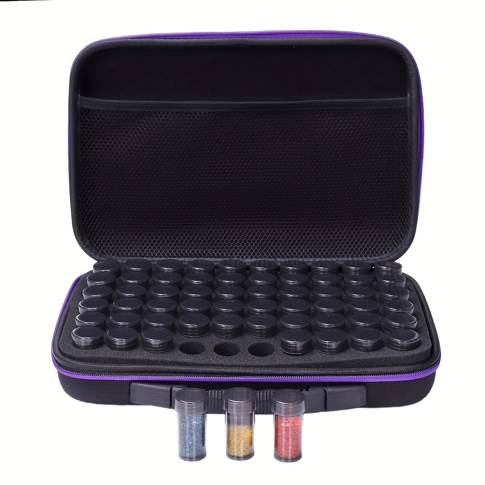 60 Bottles Diamond Painting Tool Storage Container with Carry Case