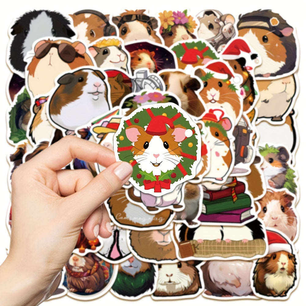 50pcs Cartoon Guinea Pig Stickers Waterproof Laptop Cup Phone Decoration
