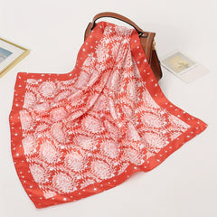 Geometric Tie Dye Square Scarf Print Satin Bandana Silk Neckerchief