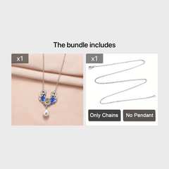Heart Pendant Necklace Wings Flower Anniversary Gift Couple Necklace
