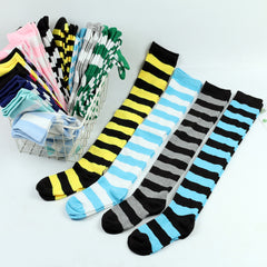 Striped Thigh High Socks Cosplay Over The Knee Stockings