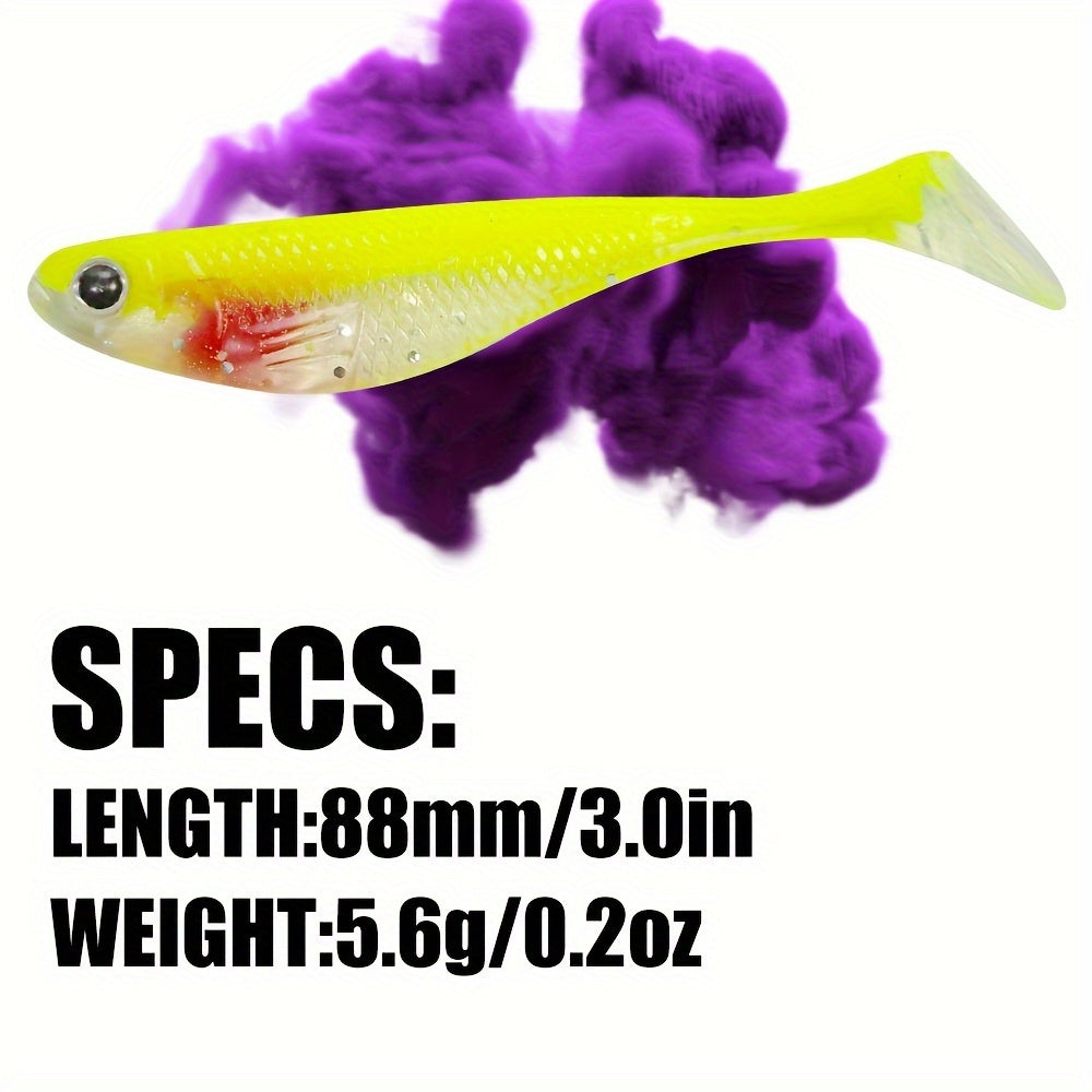 B&U 3pcs 8 Soft Plastic Swimbait Fishing Lure For Bass Trout Crappie