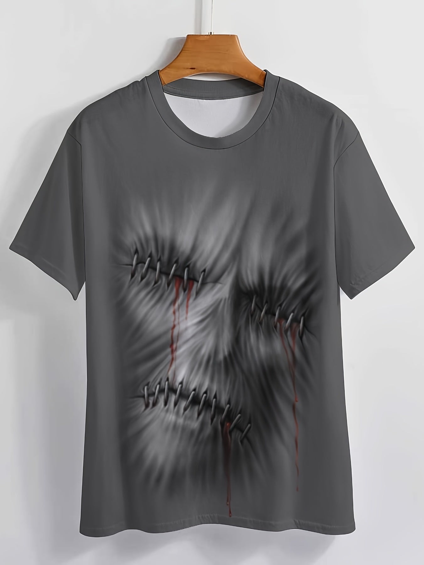 Halloween Skeleton Print Men's Graphic Crew Neck T-shirt