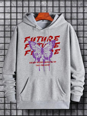 Men's Butterfly Print Hoodie Pullover Sweatshirt